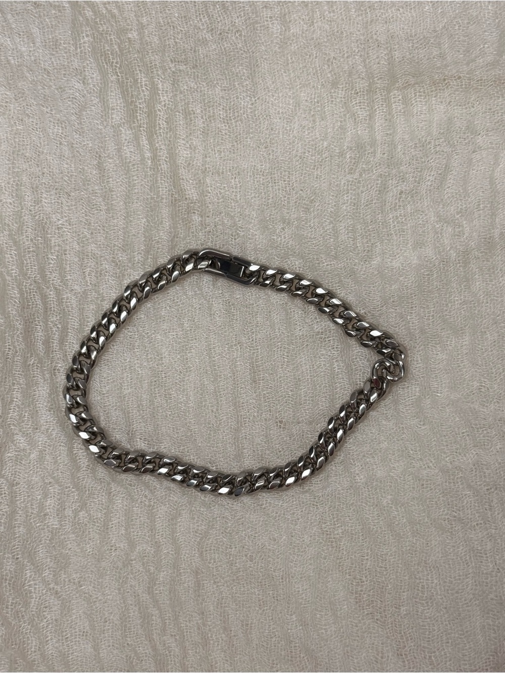Men's Silver Chain Bracelet - Classic Cuban Link